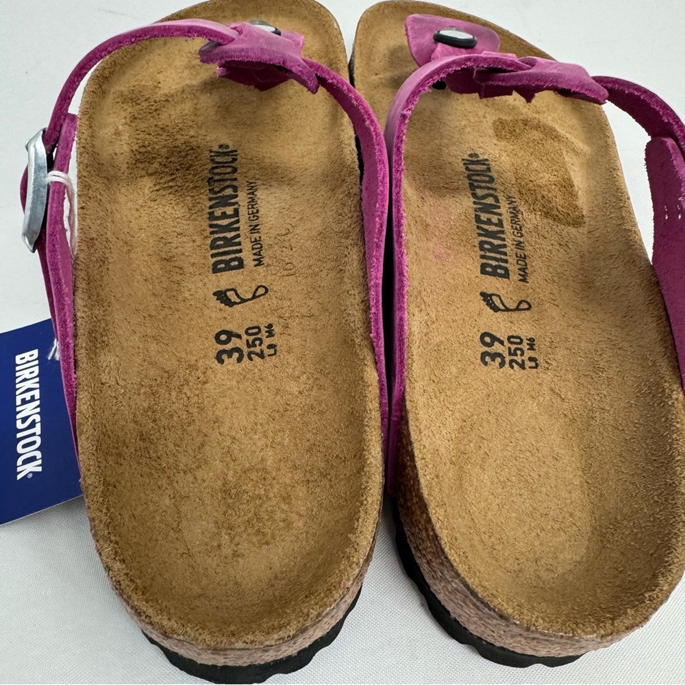Birkenstock Braided Oiled Piink Leather Gizeh Sandals EU 39 Womens 8-8.5 Fuchsia - Picture 7 of 8